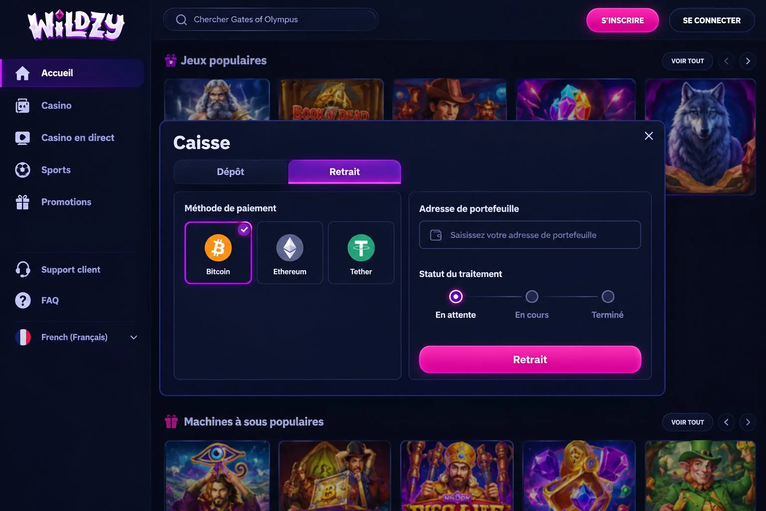 Délai de traitement et délai de crédit — casino en ligne retrait instantané